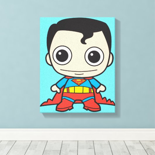 Mini Superman Canvas Afdruk (Insitu (Houten vloer))