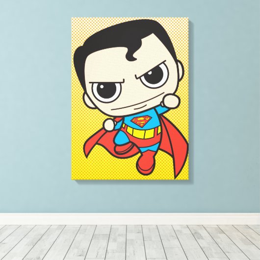 Mini Superman Flying Canvas Afdruk (Insitu (Houten vloer))