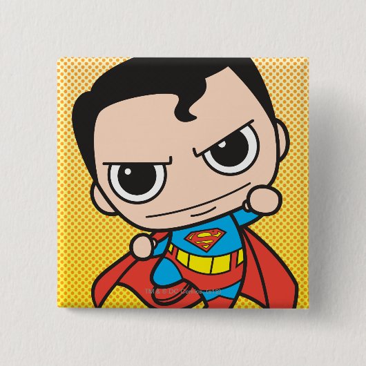 Mini Superman Flying Vierkante Button 5,1 Cm (Voorkant)
