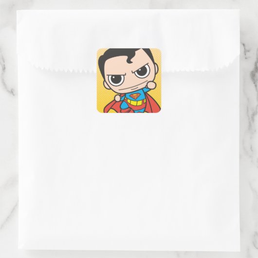 Mini Superman Flying Vierkante Sticker (Tas)