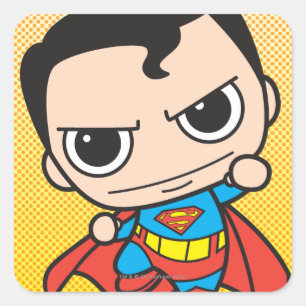 Mini Superman Flying Vierkante Sticker