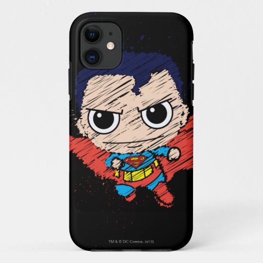 Mini Superman Sketch Case-Mate iPhone Case (Achterkant)