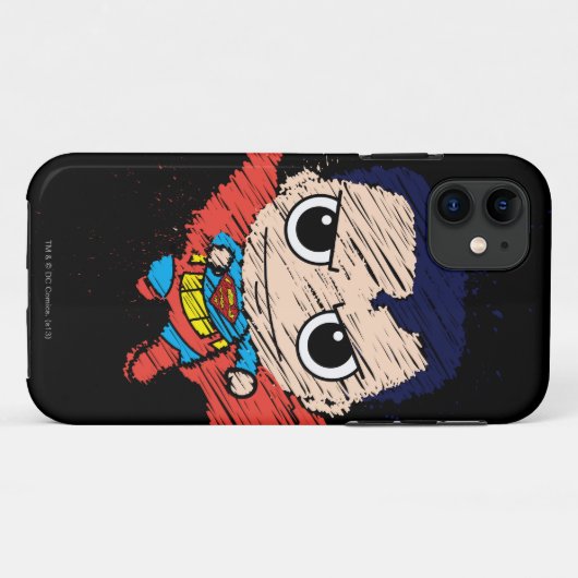 Mini Superman Sketch Case-Mate iPhone Case (Achterkant (horizontaal))
