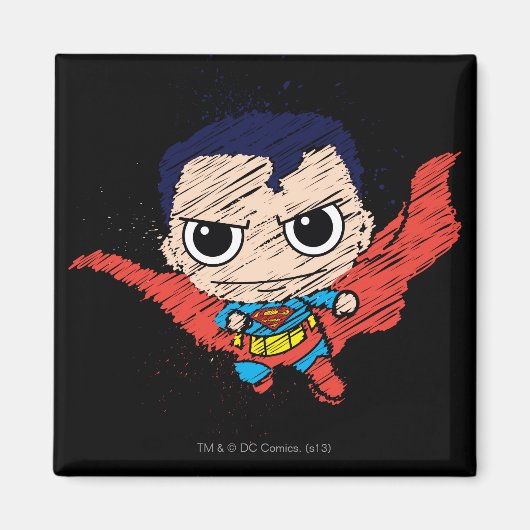 Mini Superman Sketch Magneet (Voorkant)