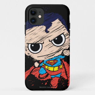 Mini Superman Sketch - vliegen iPhone 11 Hoesje