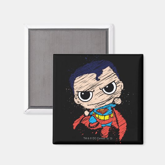 Mini Superman Sketch - vliegen Magneet (Voorkant / Achterkant)