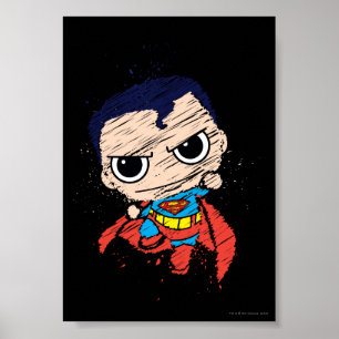 Mini Superman Sketch - vliegen Poster