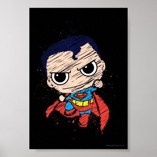Mini Superman Sketch - vliegen Poster (Voorkant)