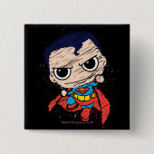 Mini Superman Sketch - vliegen Vierkante Button 5,1 Cm (Voorkant)