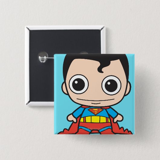Mini Superman Vierkante Button 5,1 Cm (Voorkant /achterkant)