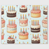 Mini taart en kaars inpakpapier 30x15 (Vlak)