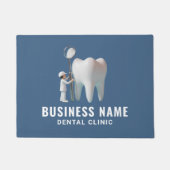 Mini Tandarts & Heldere Tand Blauw Tandheelkundige Deurmat (Voorkant)