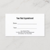 Mini Tandarts & Heldere Tand Stoffig Blauw Tandhee Afsprakenkaartje (Achterkant)