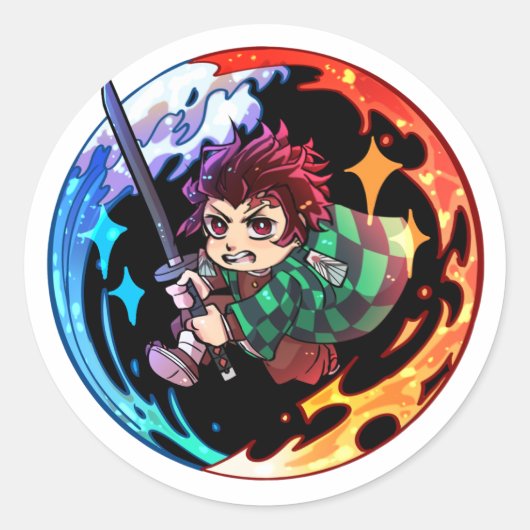 Mini Tanjiro sticker (Voorkant)