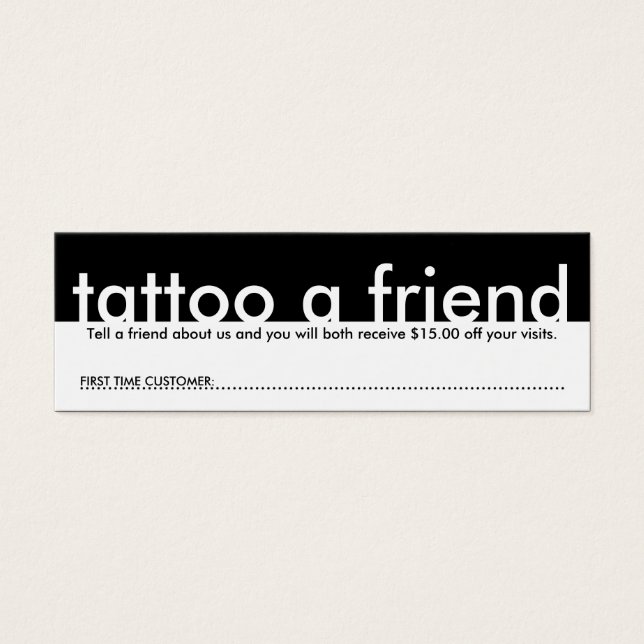 mini tattoo een vriend visitekaartjes (Voorkant)