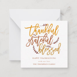 MINI Thankful Grateful Bless Thanksgiving Card Notitiekaartje