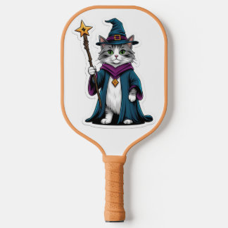 Mini tovenaar kat met magische staf pickleball paddle