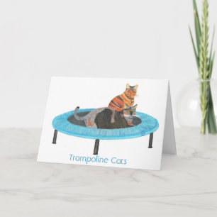 Mini Trampoline Cats 2, Greeting Cards Kaart