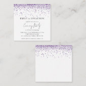 MINI | Uitnodiging Paarse Glitter Wedding Evening (Voorkant / Achterkant)