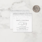 MINI | Uitnodiging van de Zilver Glitter Wedding E (Voorkant / Achterkant in situ)