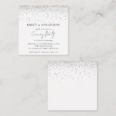 MINI | Uitnodiging van de Zilver Glitter Wedding E (Voorkant / Achterkant)