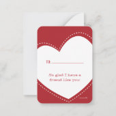 mini-Valentijn | Full Heart Note-Kaart Notitiekaartje (Achterkant)