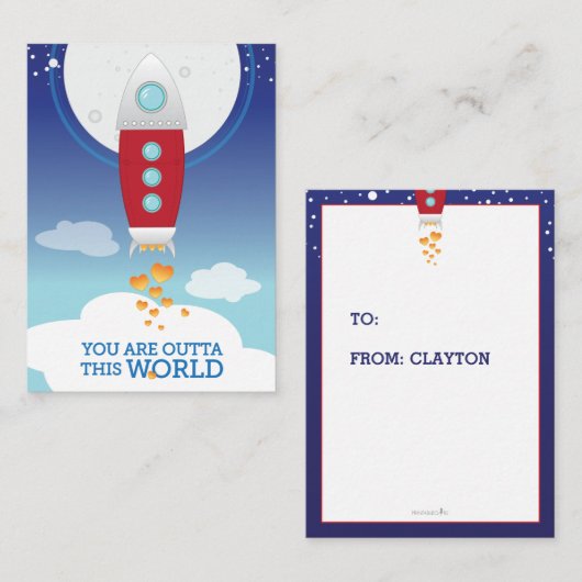 mini-Valentijn | Je bent buiten deze wereld Notitiekaartje (Voorkant / Achterkant)