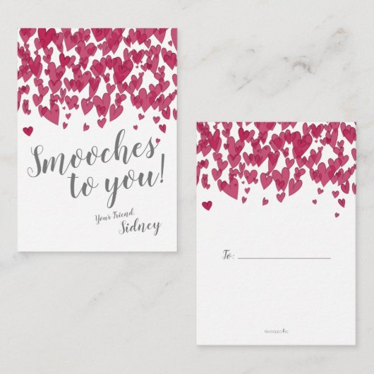 Mini Valentijn | Kusjes voor jou! Briefkaart (Voorkant / Achterkant)