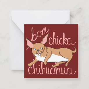 Mini Valentijnsdag Card Bom Chicka Chihuahua Notitiekaartje