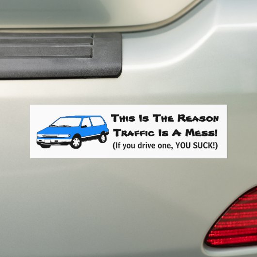 Mini Van Bumpersticker (Op auto)