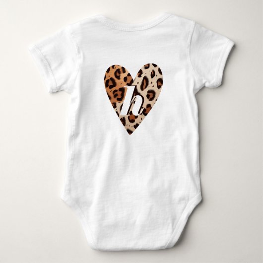 Mini van het Oerwoud Leopard Print Hart Monogram Romper (Achterkant)