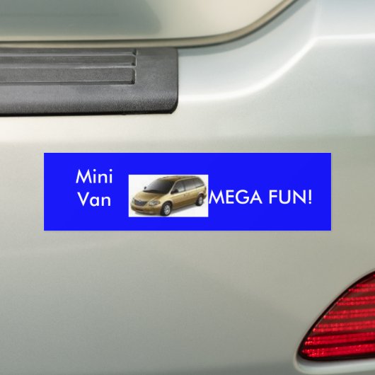 Mini Van MEGA FUN Bumpersticker (Op auto)