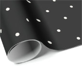 Mini Vanilla Polka doet een patroon op zwarte brui Cadeaupapier (Rol Hoek)