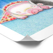 Mini Varkens Biggen Kinderen Kunst Poster Print (Hoek)