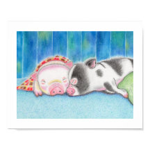 Mini Varkens Biggen Kinderen Kunst Poster Print