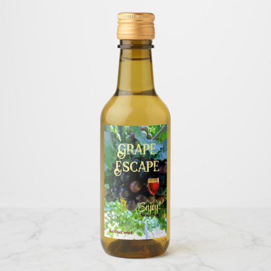 Mini Verleidelijke Natuurlijke Wijndruiven Wijn Etiket (Voorkant)