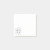 Mini vierkante grijswaarden bloem logo post-it® notes (Voorkant)