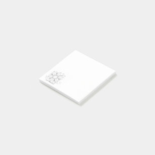 Mini vierkante grijswaarden bloem logo post-it® notes