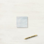 Mini vierkante waterverf stenen grijze bloem logo post-it® notes (Op bureau)