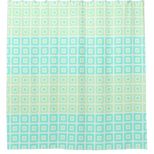 Mini vierkanten in vierkanten Mint Spearmint Douchegordijn (Voorkant)
