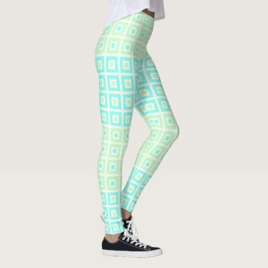 Mini vierkanten in vierkanten Mint Spearmint Leggings (Rechts)