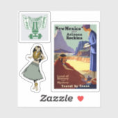 Mini vintage reisbagagelabel stickers (Vel)