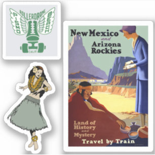 Mini vintage reisbagagelabel stickers