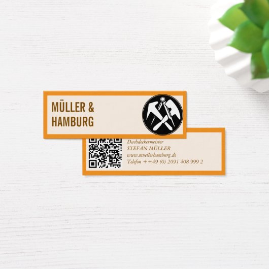 Mini visitekaartjes dakdekkers QR-code (Bureau)