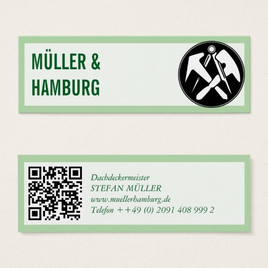 Mini visitekaartjes dakdekkers QR-code (Voorkant /achterkant)