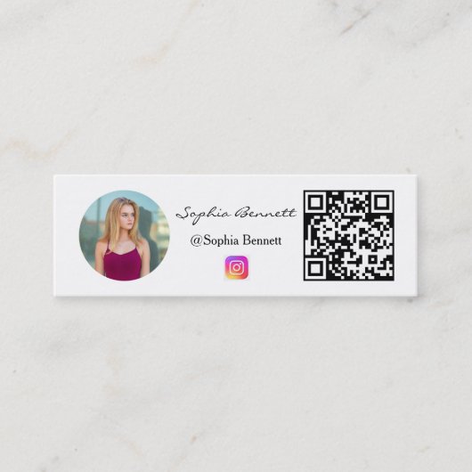 Mini visitekaartjes Instagram foto QR volgers (Voorkant)