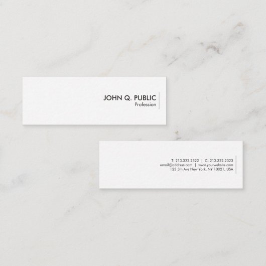 Mini Visitekaartjes Minimalistisch ontwerp Sjabloo (Voorkant / Achterkant)