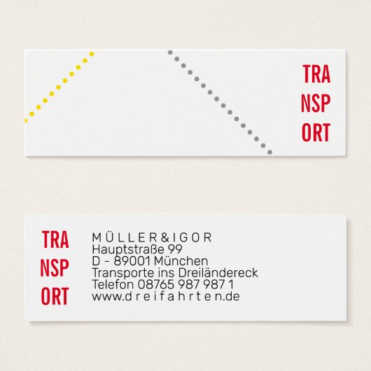 Mini Visitenkarten für Kurierfahrer Mini Visitekaartjes (Voorkant /achterkant)