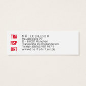 Mini Visitenkarten für Kurierfahrer Mini Visitekaartjes (Achterkant)