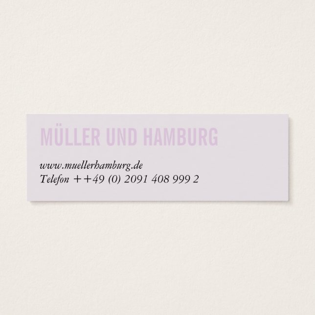 Mini Visitenkarten queerformat Visitekaartjes (Achterkant)